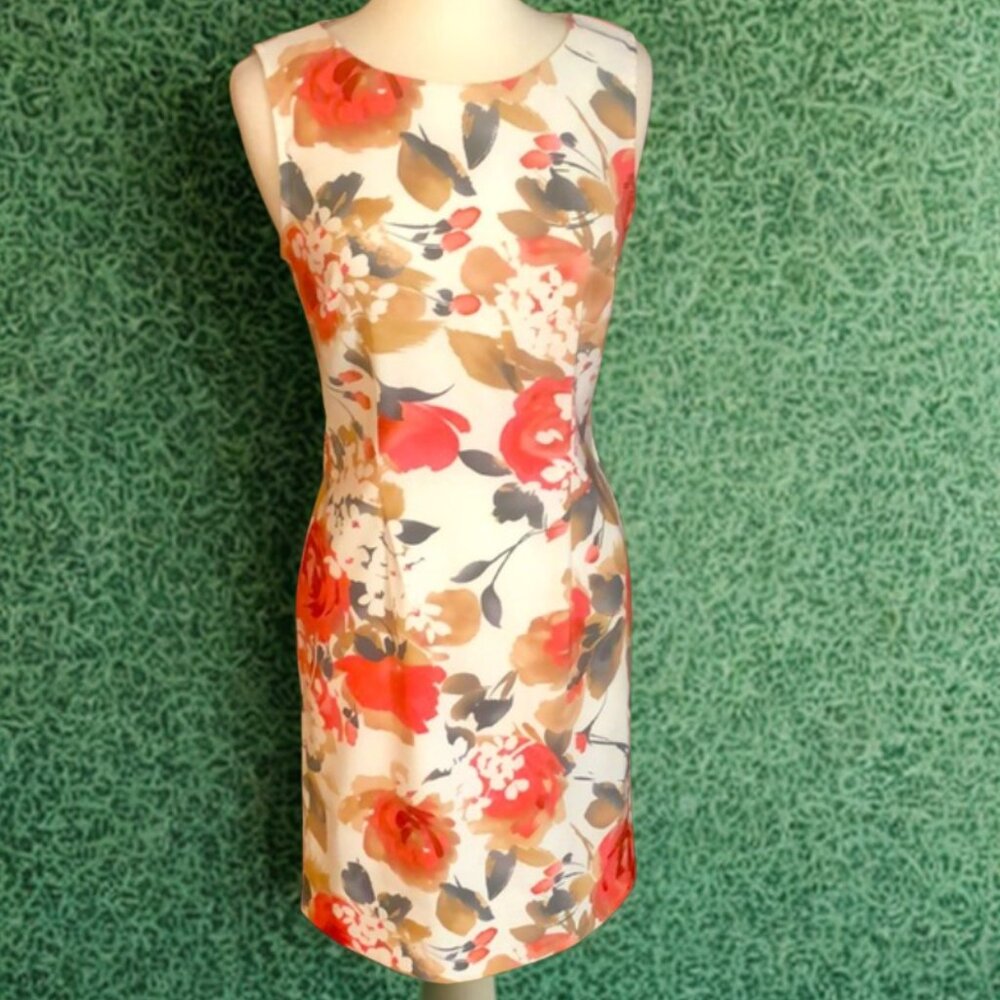Cream Floral Dress by Connected Apparel